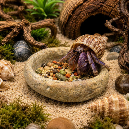 Hermit Crab Food Bowl – natural stone terrarium accessory – product detail