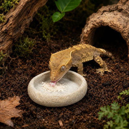 Gecko Stone Bowl – natural stone terrarium accessory – product detail
