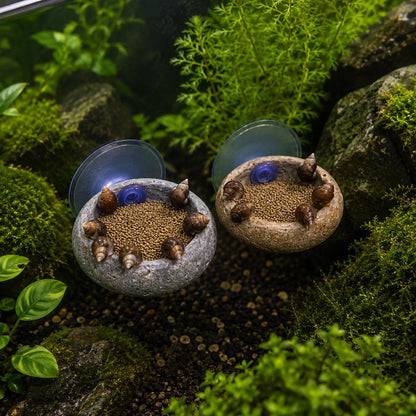 Snail Feeding Dish – natural stone aquarium accessory – primary product view