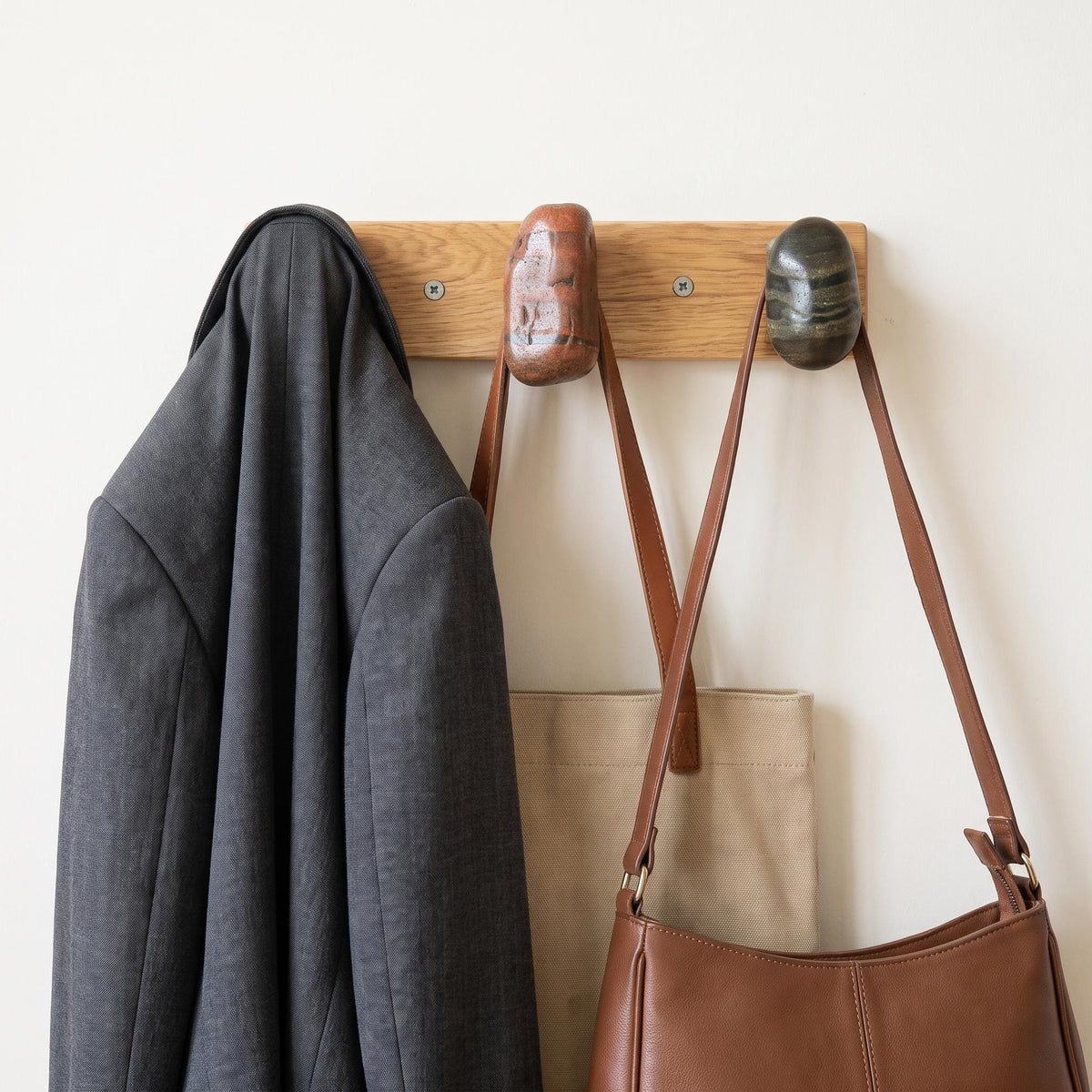 Wall Coat Rack & Heavy Duty Coat Hooks: Natural Stone Entryway – natural stone wall hook or rack – alternate view