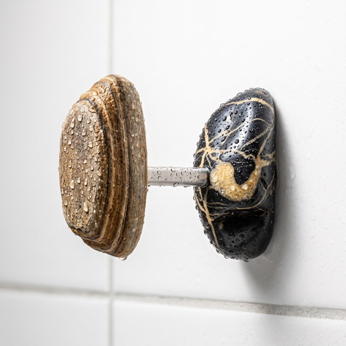 Natural Stone Wall Hooks: Towel & Robe Hooks – natural stone wall hook or rack – alternate angle