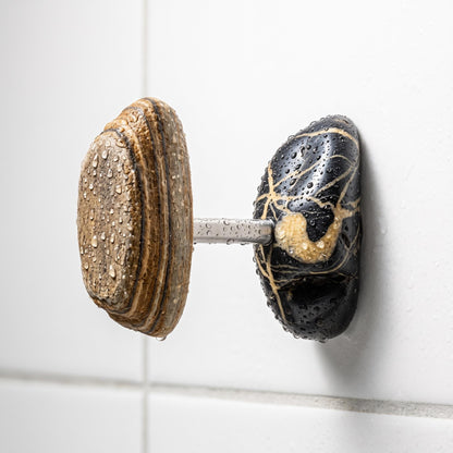 Natural Stone Wall Hooks: Towel & Robe Hooks – natural stone wall hook or rack – alternate angle
