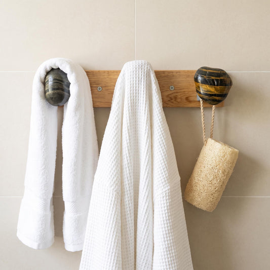 Natural Stone Wall Hooks: Towel & Robe Hooks – natural stone wall hook or rack – alternate product view
