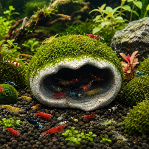 Shrimp Cave - Shrimp Hide Natural Stone – natural stone aquarium accessory – primary product view