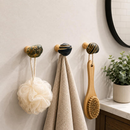 Natural Stone Wall Hook - Handmade – natural stone wall hook or rack – alternate angle