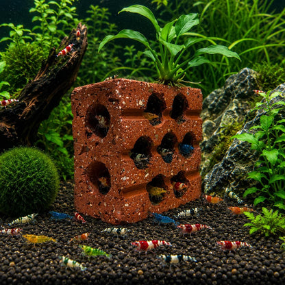 Shrimp Cave Terracotta Hideout – natural stone aquarium accessory – product detail
