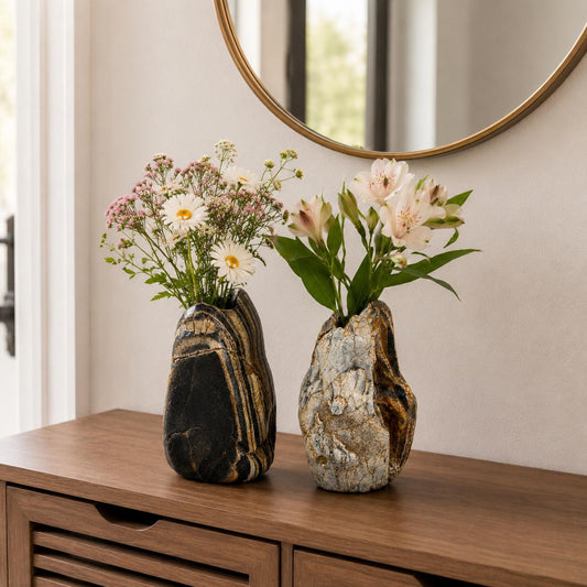 Flower Vase - Mini Flower Vase – natural stone planter or floral display – primary product view