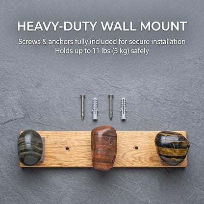 Natural Stone Purse Hook: Heavy Duty Bag Hanger & Backpack Wall – natural stone wall hook or rack – alternate angle