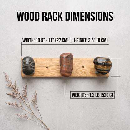 Baseball Hat Rack — Natural Stone & Aromatic Cypress Wooden Wall – natural stone wall hook or rack – alternate view