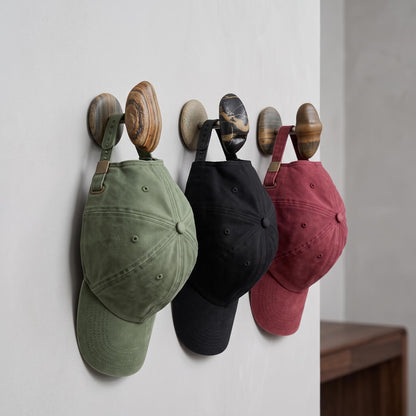 Baseball Hat Rack — Natural Stone & Aromatic Cypress Wooden Wall – natural stone wall hook or rack – product detail