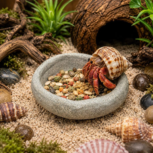 Hermit Crab Food Bowl – natural stone terrarium accessory – primary product view