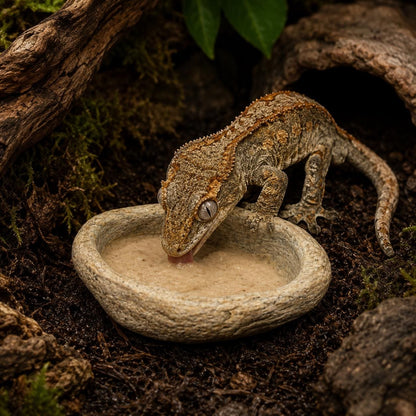 Gecko Stone Bowl – natural stone terrarium accessory – product detail