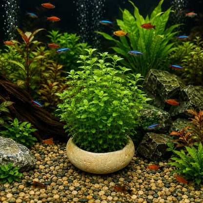 Natural Stone Aquarium Plant Holder – natural stone aquarium accessory – alternate view