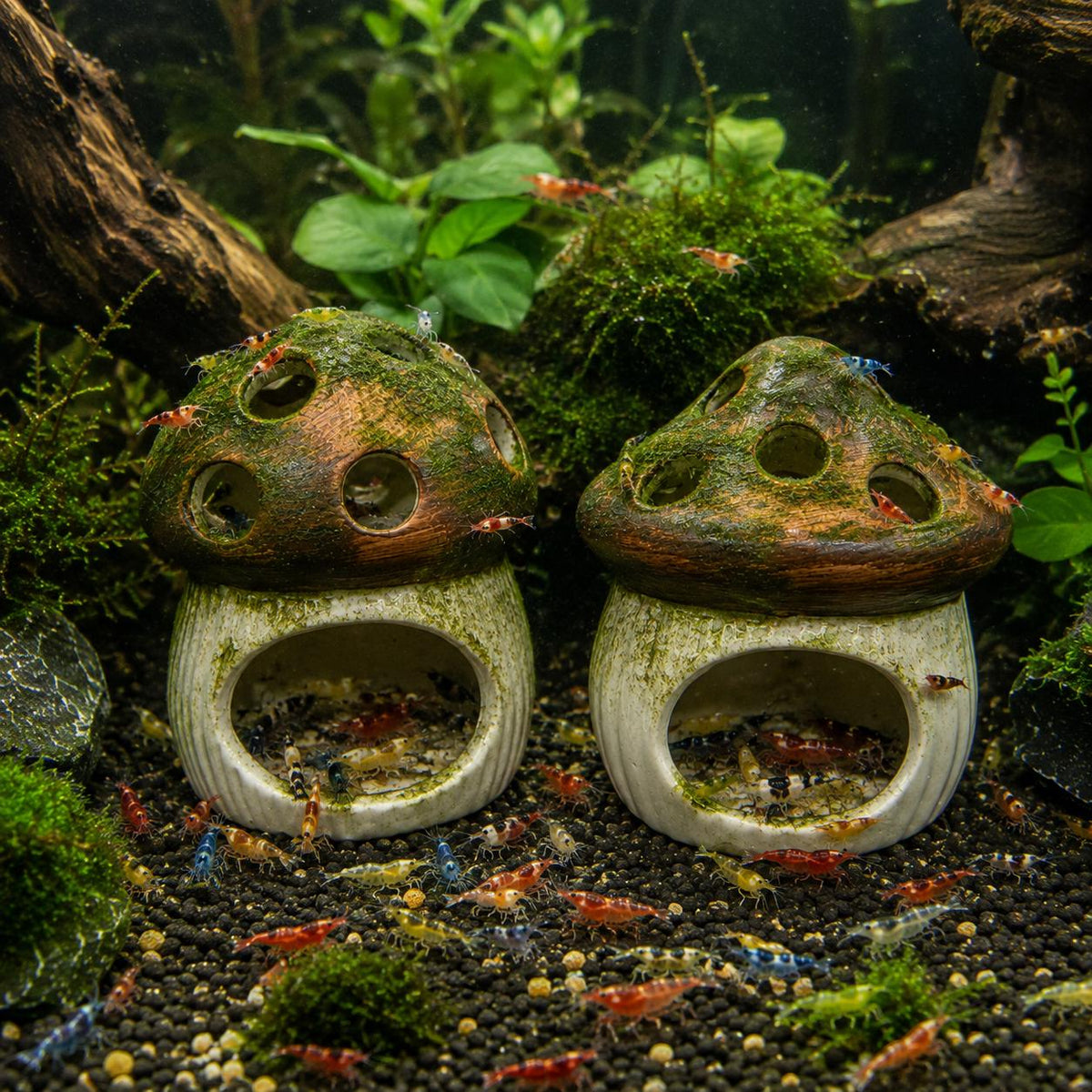 Ceramic Shrimp Cave – natural stone aquarium accessory – product detail