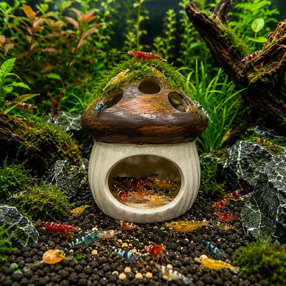 Ceramic Shrimp Cave – natural stone aquarium accessory – alternate view