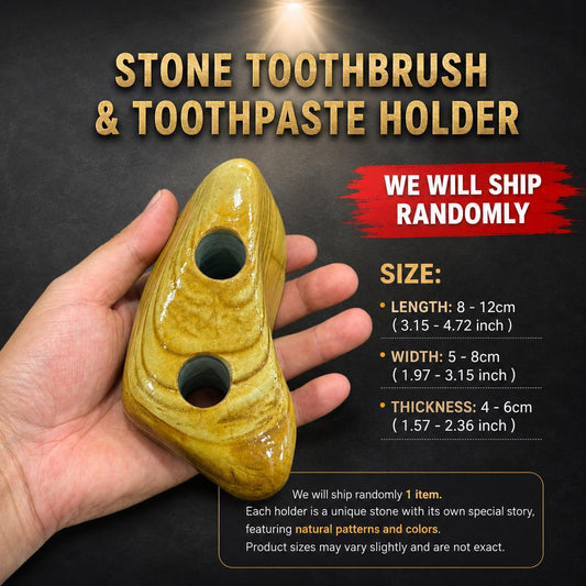 Natural Stone Toothbrush Holder – natural stone bathroom accessory – alternate product view