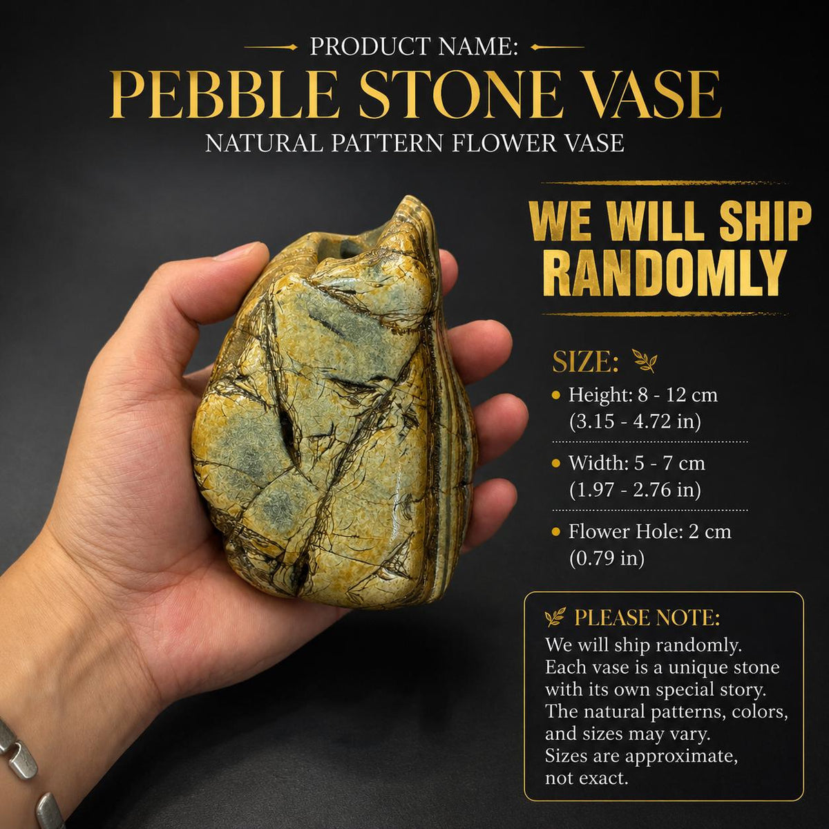 Flower Vase - Mini Flower Vase – natural stone planter or floral display – alternate product view
