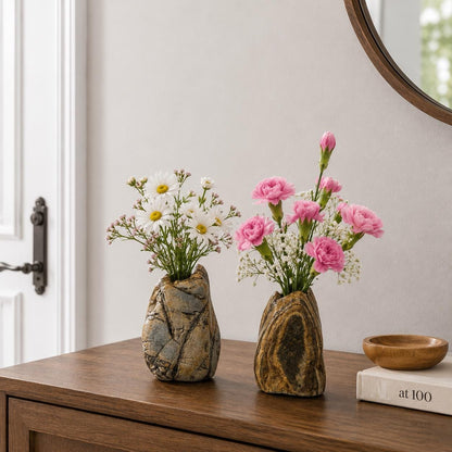 Flower Vase - Mini Flower Vase – natural stone planter or floral display – alternate view