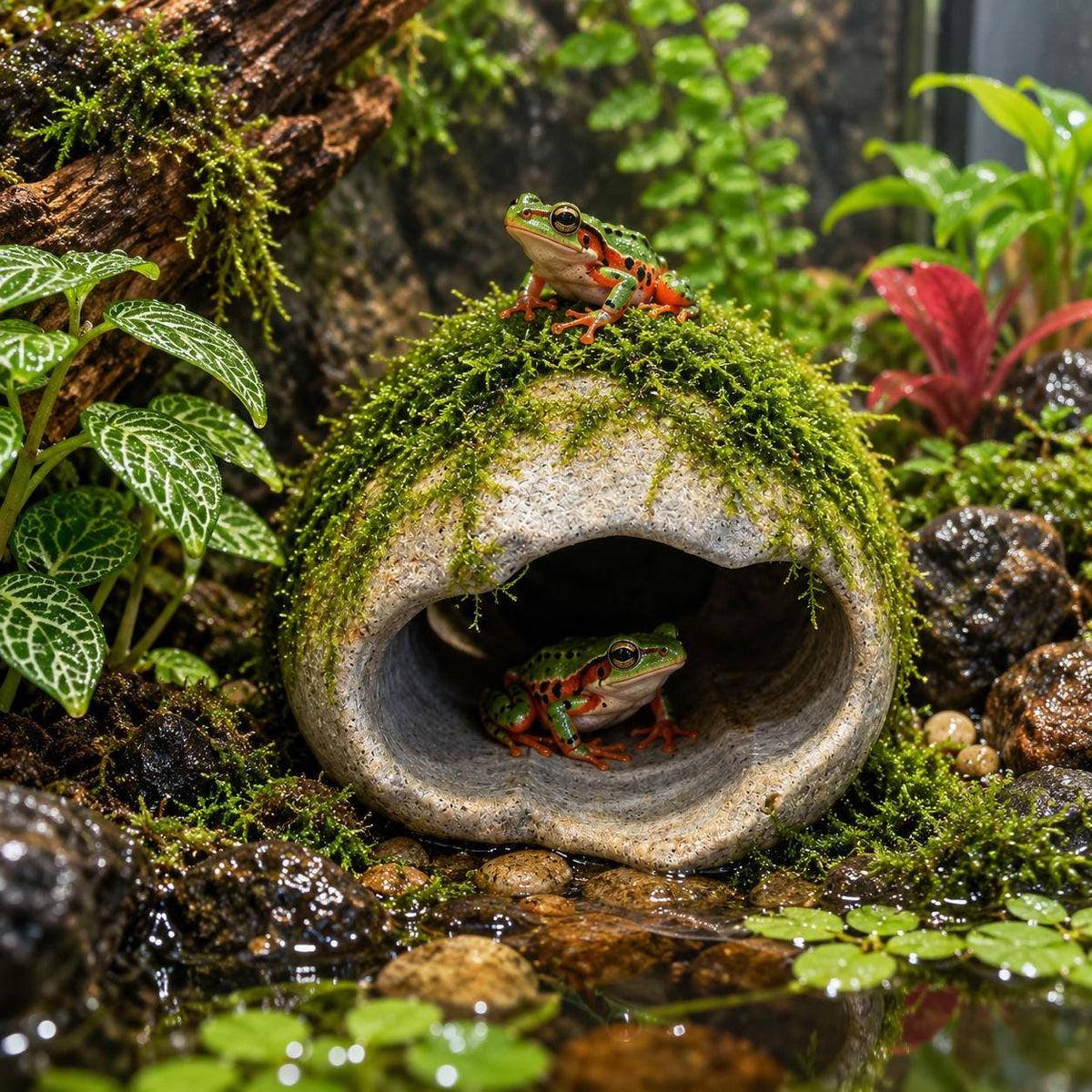 Toad Hide - Toad Hideout – natural stone terrarium accessory – alternate view