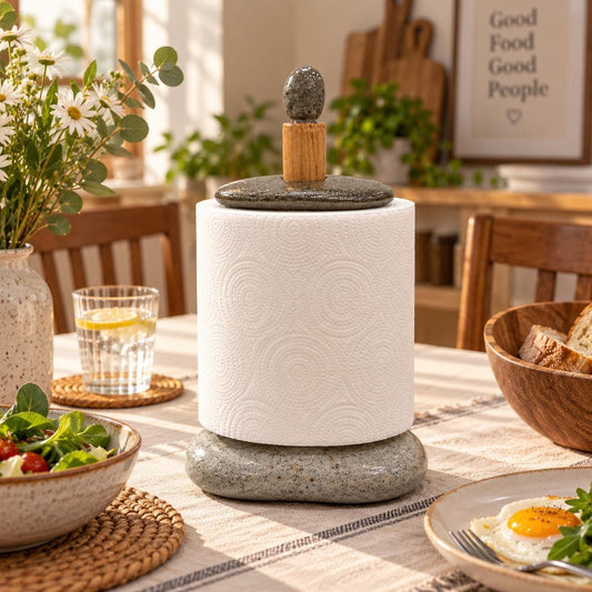 Rustic Paper Towel Holder – natural stone kitchen and dining accessory – primary product view