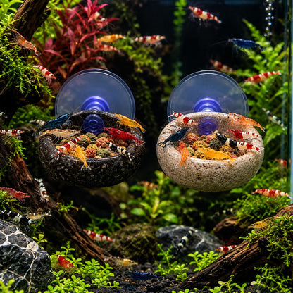 Natural Stone Shrimp Feeding Bowl – natural stone aquarium accessory – primary product view